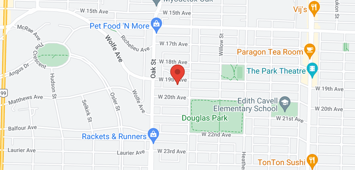 map of 946-956 W 19TH AVENUE